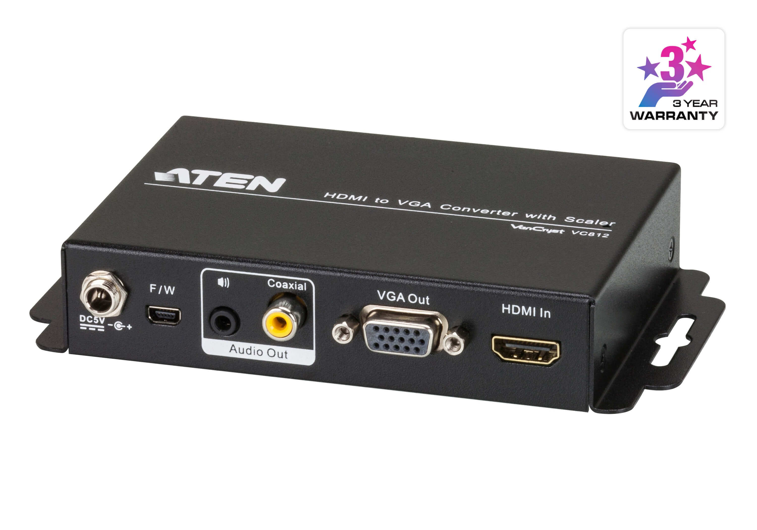 VC812  Convertidor de HDMI a VGA/Audio con escalador  ATEN-VC812
