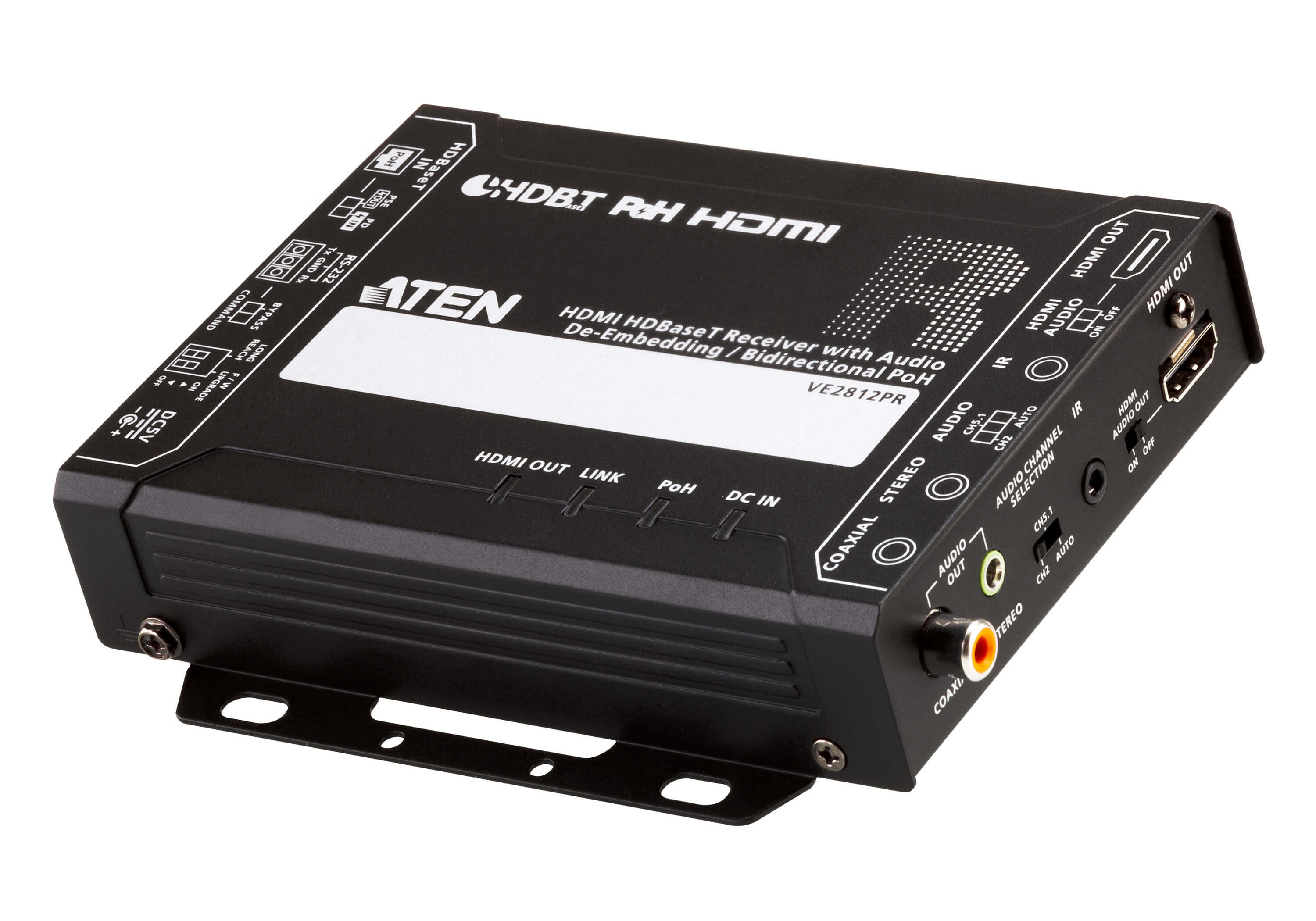 VE2812PR  Receptor HDMI HDBaseT 100 metros con desincrustador de audio / PoH bidireccional (4K a 100 m) (HDBaseT Class A) (compati