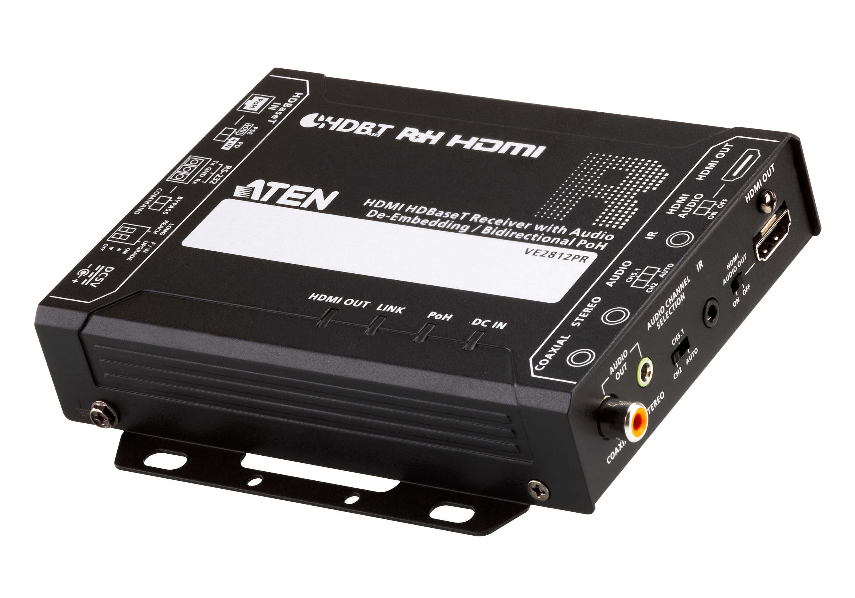 VE2812PR-AT-G  Receptor HDMI HDBaseT con desincrustador de audio / PoH bidireccional (4K a 100 m) (HDBaseT Class A) (compatible con PoH PSE y P