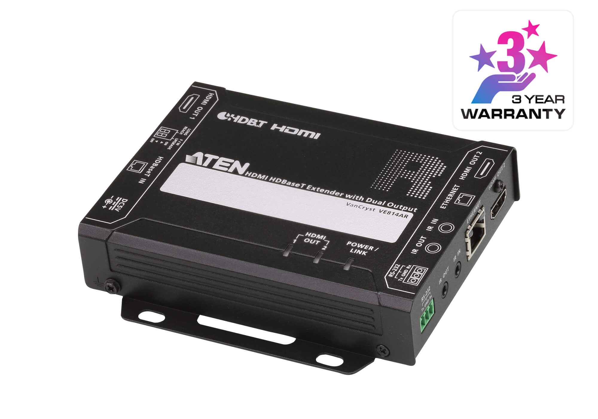 VE814AR  Receptor HDMI HDBaseT 100 metros con salida dual (4K a 100 m) (HDBaseT Class A) ATEN