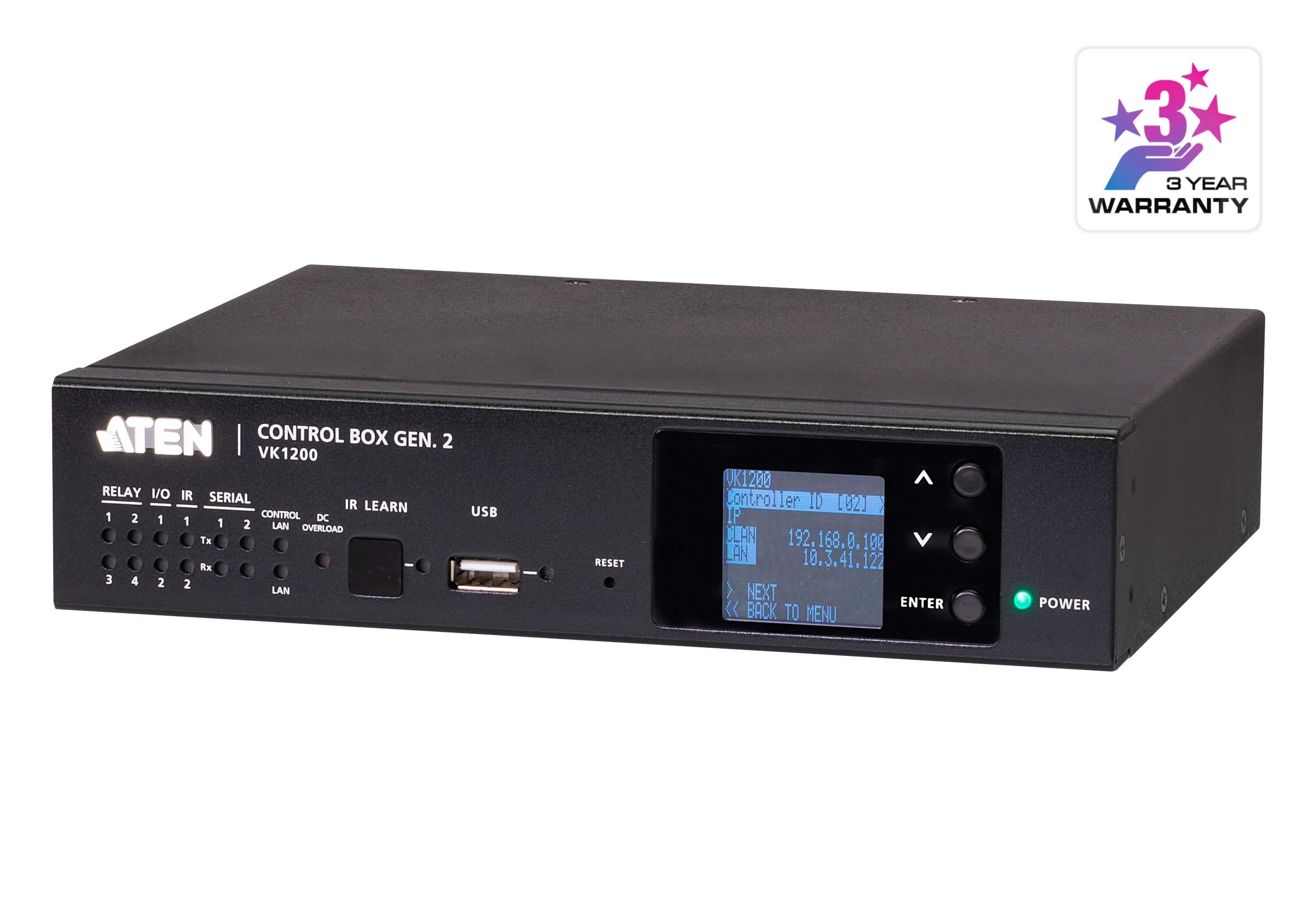 VK1200  Sistema de control ATEN: procesador de control en formato compacto de segunda generación con doble LAN
