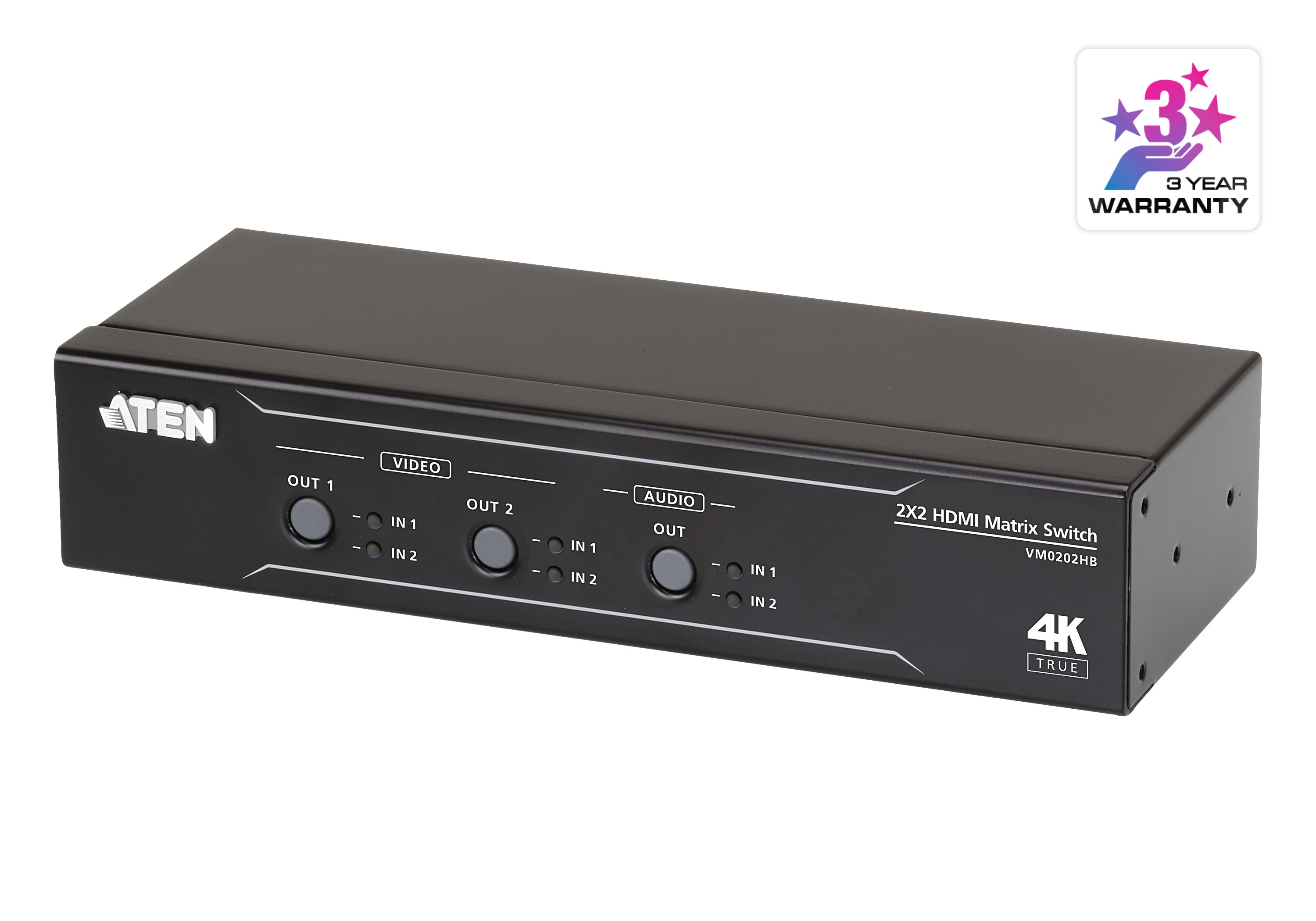 VM0202HB  Matrix Switch HDMI  2x2 4K real 2 x 2 con desincrustador de audio ATEN