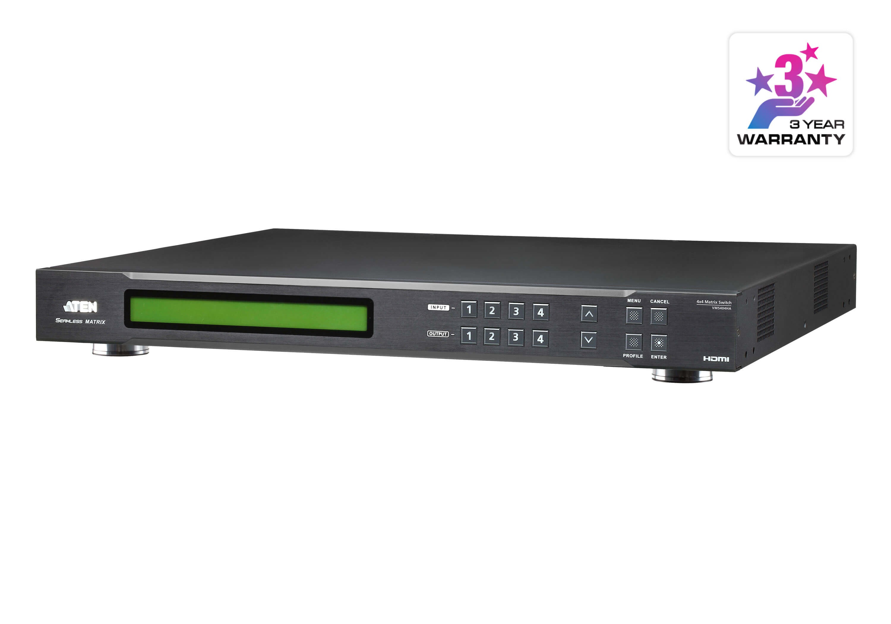VM5404HA-AT-G  4 x 4 HDMI Matrix Switch with Scaler and Preview Function (RS-232 / Ethernet (WebGUI) Control)