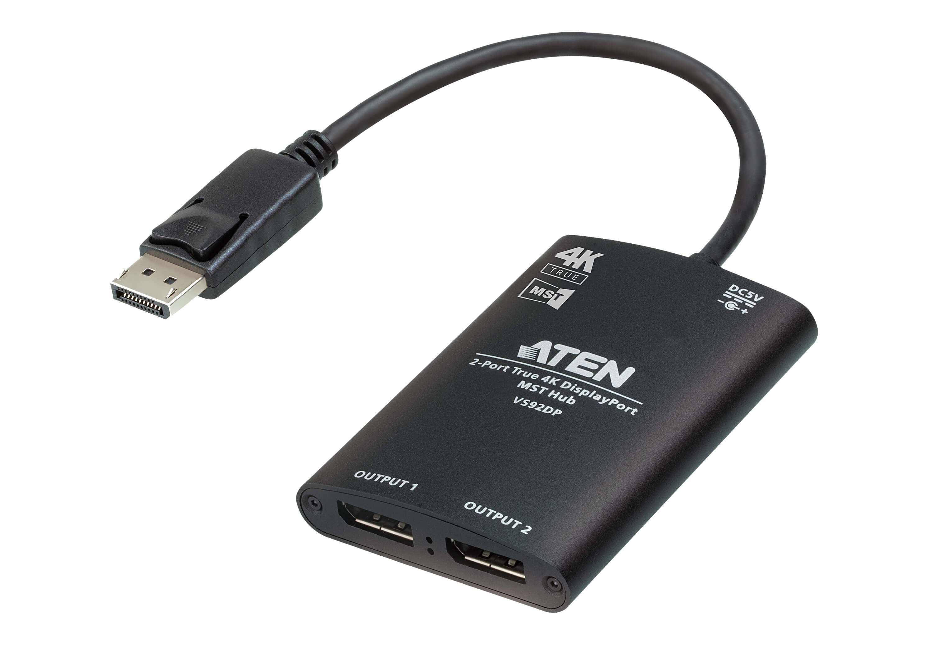 VS92DP  Hub de vídeo MST de 2 puertos (USB-A a 2 DP) Doble Monitor ATEN-VS92DP
