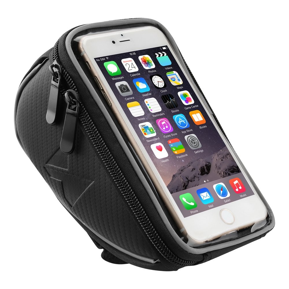 WBB4BK  Bolsa de manillar de bicicleta 0.9L +  Soporte Telefono Wo