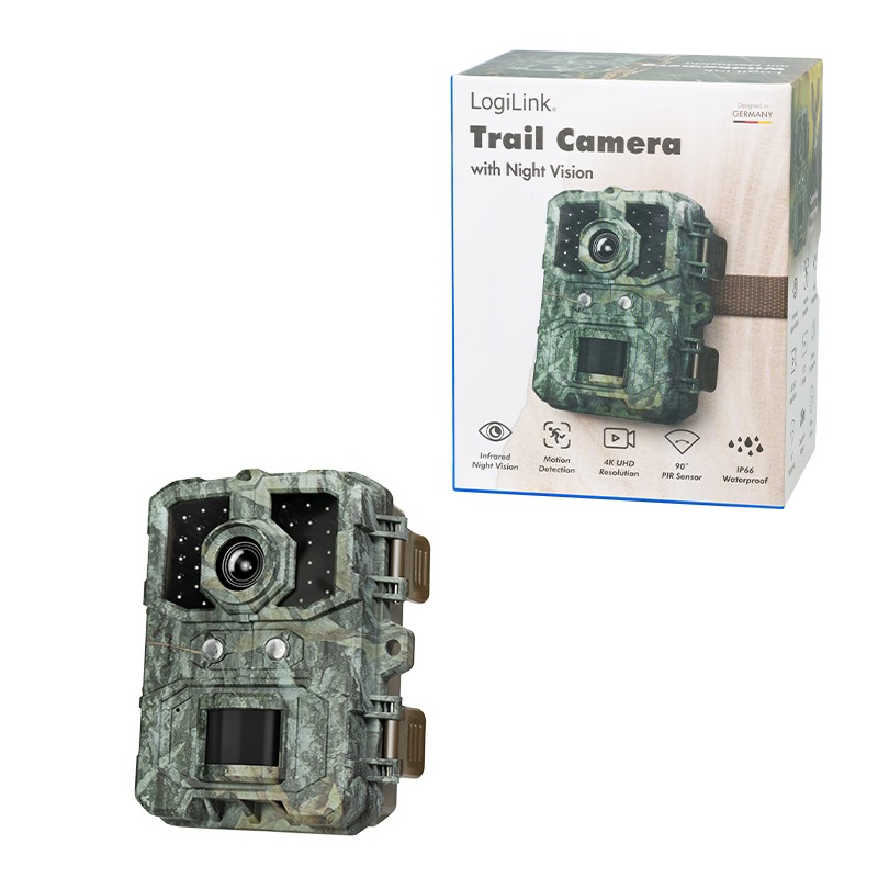 WC0066  Cámara de Caza con visión Nocturna y Detector de Movimiento, resolución de vídeo 4K + resolución de Foto de 36 MP, Sensor PIR de