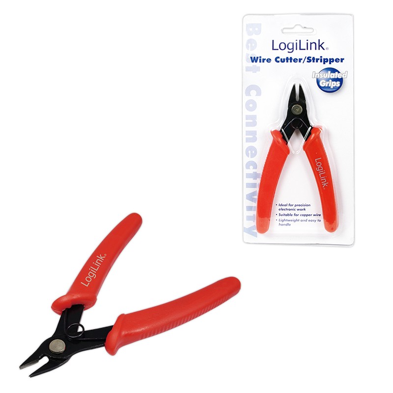 WZ0016  Alicates de corte diagonal para hilos Rojo Logilink